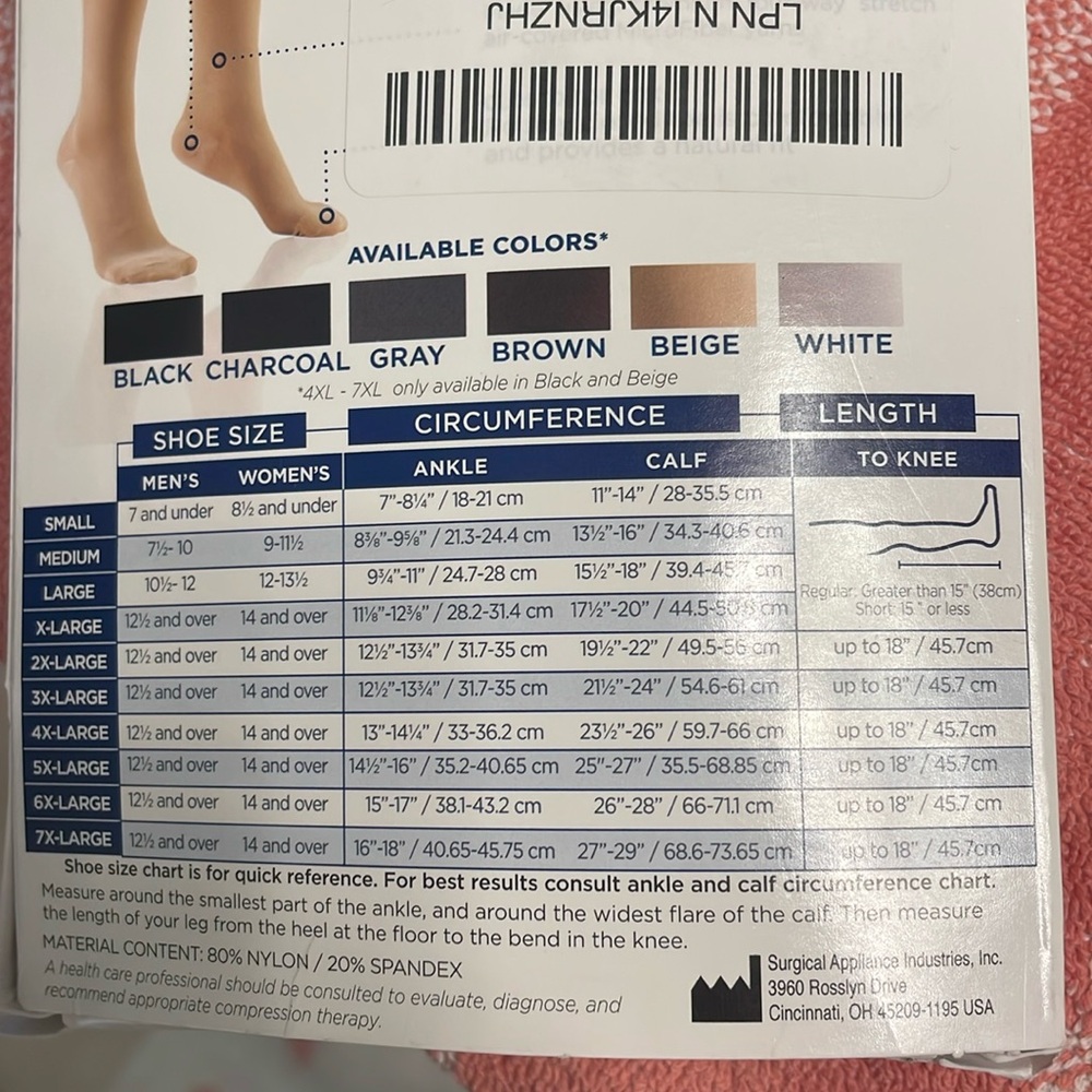Beige Compression Socks - Picture 2 of 4